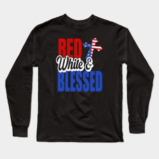 red white and blessed..4th of july gift Long Sleeve T-Shirt